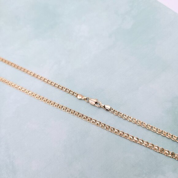 "Elegant Rose Gold Round Link Chain Necklace, 17.3 Inch Lightweight, XPNL0086 - Picture 7 of 12